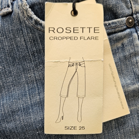 NWT!!!‎ Citizens of Humanity Rosette Cropped Flare Jeans Size 25 - Picture 3 of 7